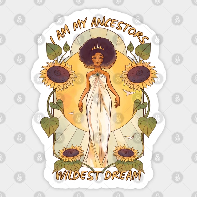 Black Girl Queen Sunflower Dream Sticker by Hypnotic Highs